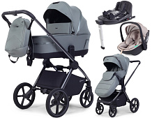 Детская коляска Rant Falcon Soft Therm 4 в 1 с автокреслом Miro Beige и базой Olive