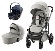 Коляска 3 в 1 Britax Roemer Smile 5Z LUX и автокресло Baby-Safe PRO Style Night Blue Linen Grey