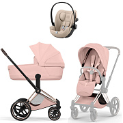 Коляска Cybex Priam V Rosegold Style Cloud G3 Almond Beige 3 в 1 Peach Pink