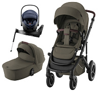 Коляска 3 в 1 Britax Roemer Smile 5Z LUX и автокресло Baby-Safe PRO Style Night Blue + Vario Base 5Z Urban Olive