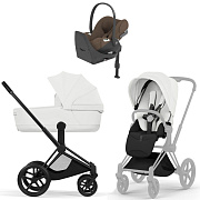 Коляска Cybex Priam V Matt Black Style Cloud T Coconut Brown Plus Base T 4 в 1 Off White
