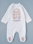 Комбинезон на молнии Little Star 0208 зайчишка малыш, белый 74