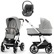 Коляска Cybex Talos S Lux SLV complete Cloud T Mirage Grey Plus 3 в 1 Stone Grey с дождевиками