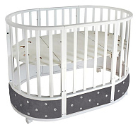 Кровать детская Sweet Baby Cappellini 7 в 1 белая-серая