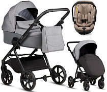 Детская коляска Tutis Leo 3 Plus 3 в 1 с автокреслом Beno Beige 1582227 Stone Grey