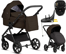 Детская коляска Tutis Leo 3 Plus 4 в 1 с автокреслом Beno Black и базой 1582203 Brown