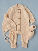 Комбинезон, шапочка гномик, носки Little Star Pom Pom 0086 (ЧЗ-нк) бежевый 56
