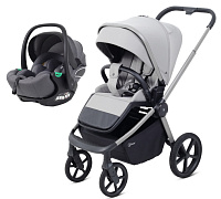 Детская прогулочная коляска Rant Flex Color с автокреслом Evomax Grey Stone Grey