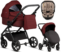 Детская коляска Tutis Leo 3 Plus 3 в 1 с автокреслом Beno Beige 1582220 Burgundy
