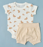 Боди c шортиками ажур Little Star 715202 круассаны, крем/бежевый 62