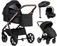 Детская коляска Tutis Leo 3 Plus 4 в 1 с автокреслом Elo Lux EduSky Black с базой 1582201 Black