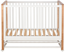 Детская кроватка Polini kids Simple 111 с маятником белый-бук