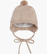 Шапочка вязаная AmaroBaby Pure Love Cutie с подкладом бежевый 40