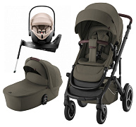 Коляска 3 в 1 Britax Roemer Smile 5Z LUX и автокресло Baby-Safe PRO Style Teak + Vario Base 5Z Urban Olive
