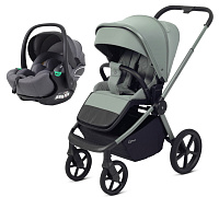 Детская прогулочная коляска Rant Flex Color с автокреслом Evomax Grey Forest Green