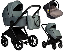 Детская коляска Indigo Solio 3 в 1 с автокреслом Avionaut Cosmo Beige So03 шалфей