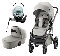 Коляска 3 в 1 Britax Roemer Smile 5Z LUX и автокресло Baby-Safe PRO Style Harbor Blue + Vario Base 5Z Linen Grey