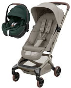 Детская прогулочная коляска Maxi-Cosi Fame Cabin с автокреслом Pebble 360 Pro Twillic Green 1141128110 Sapphire Sand/Песочный