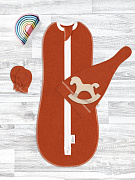 Комплект для новорожденного Mjolk Paprika пеленальный кокон, шапочка, антицарапки 56