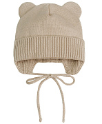 Шапка вязаная AmaroBaby Pure Love Bear Winter зимняя с утеплителем ЧЗ серая 38