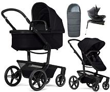 Детская коляска 4 в 1 Joolz Day 5 и автокресло Baby-Safe Core Midnight Grey и база Baby-Safe Core без адаптеров + конверт в подарок Space black
