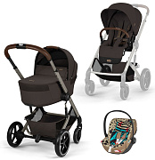 Коляска Cybex Balios S Lux Fold Cot TPE Cloud T One Love 3 в 1 Chocolate Brown с дождевиками