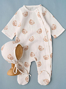 Комбинезон и чепчик Little Star Мишки 300789 (ЧЗ-мз) крем 56
