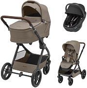 Коляска детская Maxi-Cosi Oxford Plus 3 в 1 с автокреслом Coral 360 Essential black 1978470110 Twillic Truffle/Трюфель