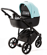 Детская коляска Adamex Nola Deluxe 3 в 1 N-SD111 (СВ.БИРЮЗОВАЯ.КОЖА + ЧЕРН.КОЖА)