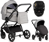 Детская коляска Tutis Leo 3 Plus 3 в 1 с автокреслом Beno Black 1582068 Warm Grey