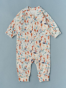 Комбинезон растущий на молнии Little Star интерлок 13016 (мз) листочки, крем 68