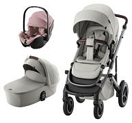 Коляска 3 в 1 Britax Roemer Smile 5Z LUX и автокресло Baby-Safe PRO Style Dusty Rose Linen Grey