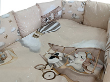 Комплект в кроватку Lappetti Навстречу приключениям для овальный кроватки 6 предметов бежевый