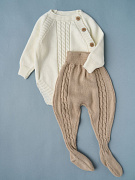 Боди и ползунки вязаные Little Star Henry 0035 (ЧЗ-нк) крем/бежевый лайт 56