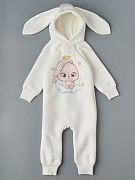 Детский комбинезон Little Star термобелье 82513 зайка-ангел, крем 74