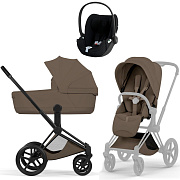 Коляска Cybex Priam V Matt Black Style Cloud T Sepia Black Plus 3 в 1 Coconut Brown
