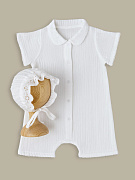 Песочник и чепчик для девочки Little Star 303890-2 (ЧЗ-мз) белый 62