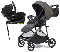 Прогулочная коляска Peppy Amici с автокреслом Jet Black и базой Antrazit рама Grey