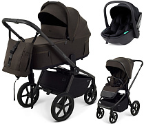 Детская коляска Rant Flex Forma 3 в 1 RA124 с автокреслом Miro Black Shine Brown Коричневый