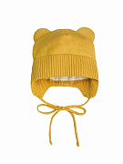 Шапочка вязаная AmaroBaby Pure Love Bear с подкладом желтый 40