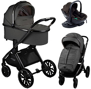 Детская коляска AmaroBaby Motus Premium Ecco 4 в 1 с автокреслом Rant Miro Brown и базой серый