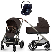 Коляска Cybex Balios S Lux TPE complete Cloud G Ocean Blue Plus 3 в 1 Chocolate Brown с дождевиками