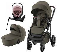 Коляска 3 в 1 Britax Roemer Smile 5Z LUX и автокресло Baby-Safe PRO Style Dusty Rose + Vario Base 5Z Urban Olive
