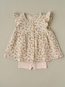 Туника и велосипедки Little Star 1029257 (ЧЗ-мз) цветочки, бежевый/алмост 68