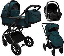 Коляска 3 в 1 Sweet Baby Rocco Air + автокресло Premier Black Green (Air)