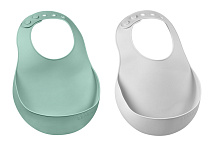 Детский нагрудник Beaba силиконовый 2шт 913542 GREEN/MIST