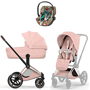 Коляска Cybex Priam V Rosegold Style Cloud T One Love 3 в 1 Peach Pink