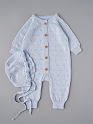 Комбинезон и чепчик Little Star (вязаный хлопок) 80376 (ЧЗ-мз) голубой 56