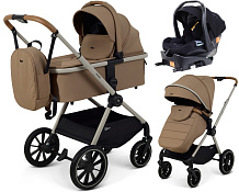 Детская коляска Rant Moss Prime 4 в 1 с автокреслом Carry Pro Black и базой Beige