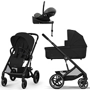 Коляска Cybex Balios S Lux BLK complete Cloud G Lava Grey Plus Base G 4 в 1 Moon Black с дождевиками